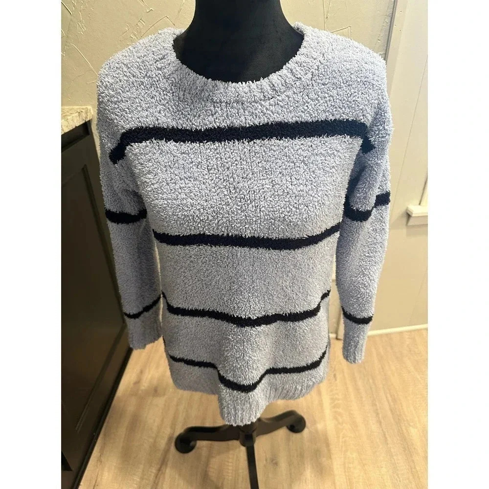 Tribal Light Blue Striped Sweater. XS really soft